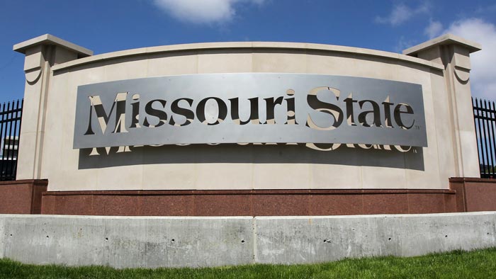 Missouri State University sign on Bear Boulevard.